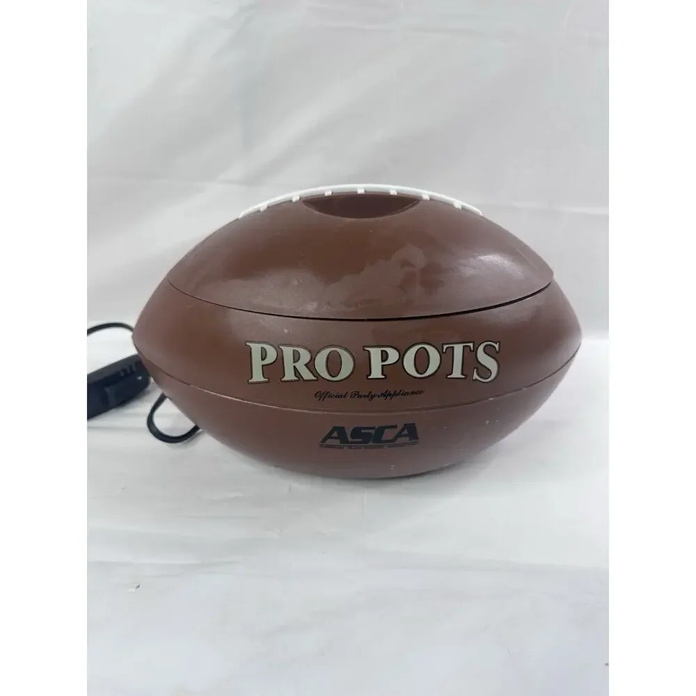 Pro Pots Football Shaped Slow Cooker 1.5 Quart Crock Pot. Works Missing Liner